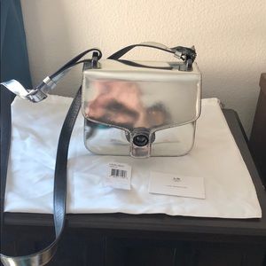 Coach silver mirrored crossbody